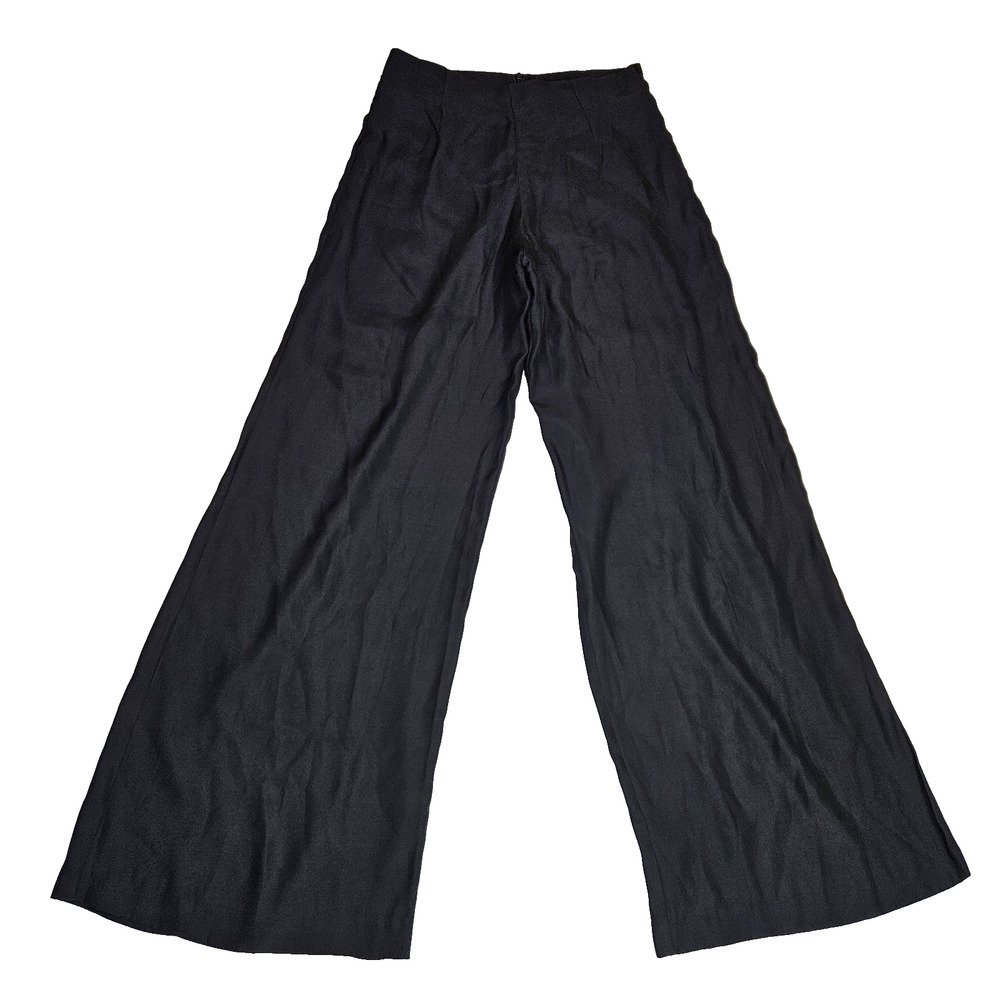 Line & Dot 100% Silk Wide Leg Pant Women M Revolve Minimal Quiet Luxury Black